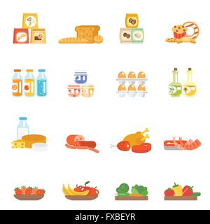 Supermarket Food Set Stock Vector