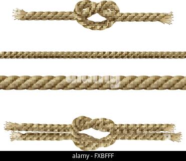 Set of isolated marine ropes decorative elements. Loops. frames, swirls ...