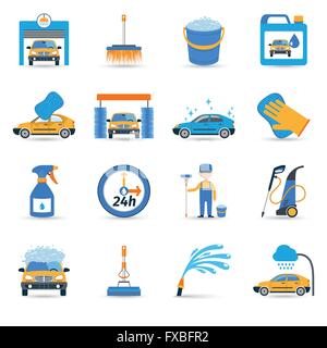 Car wash service 4 icons flat Stock Vector Image & Art - Alamy