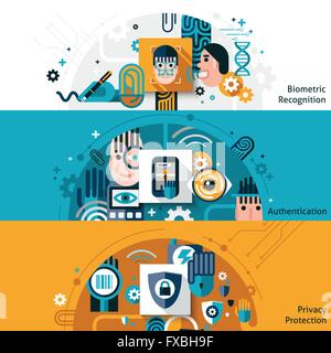 Biometric Authentication Banners Stock Vector