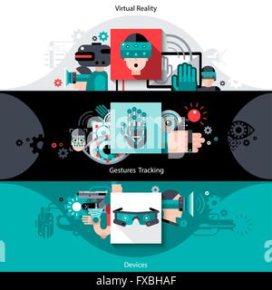 Augmented Virtual Reality Gaming Line Art Icons Stock Vector Image ...