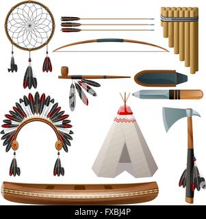Native American Indian with Bow and Arrow Coloring Stock Vector Image ...