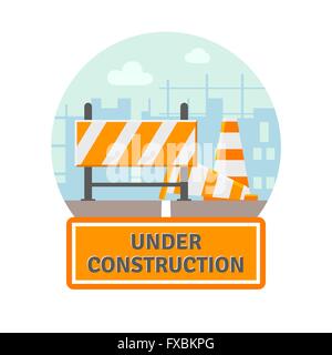 Icon of Under construction. Flat design. Vector illustration Stock ...
