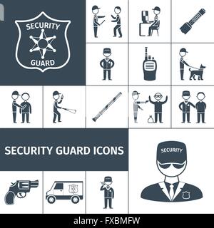 Security guard service icons set Stock Vector Image & Art - Alamy