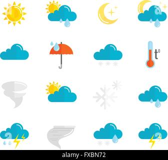 Vector weather forecast icons - flat design Stock Vector Image & Art ...