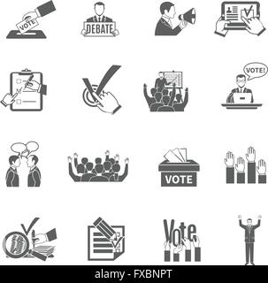 Election voting icons set grey vector Stock Vector Image & Art - Alamy