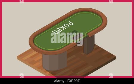 Poker table isometric flat vector Stock Vector