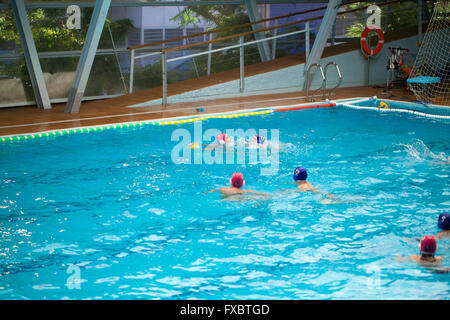 male water polo match Stock Photo