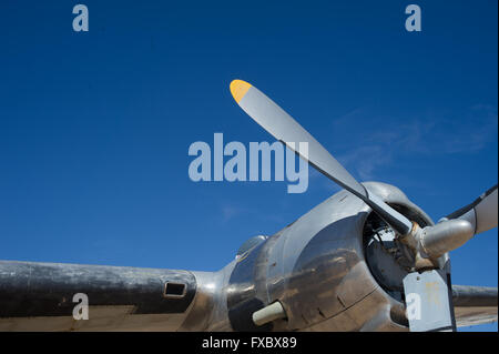 Airplane storage yard outside a air museum with various planes and parts Stock Photo