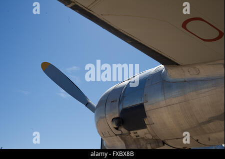 Airplane storage yard outside a air museum with various planes and parts Stock Photo