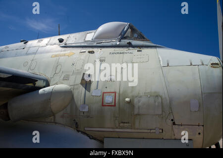 Airplane storage yard outside a air museum with various planes and parts Stock Photo