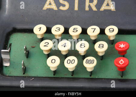 Vintage adding machine, flea market, Germany. Stock Photo