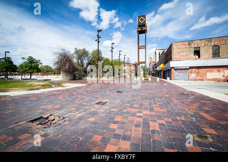 Abandoned buildings at Old Town Mall,  in Baltimore, Maryland. Stock Photo