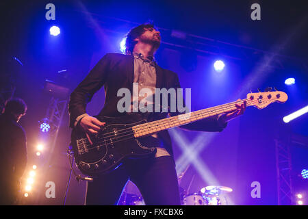 Manchester, UK. 14th April, 2016. English five-piece band from Essex, Nothing But Thieves (Conor Mason, Joe Langridge-Brown, Dominic Craik, James Price and Philip Blake), perform at the O2 Ritz in Manchester on their headline UK tour, 2016, after supporting Muse on their UK tour of 2016 Credit:  Myles Wright/ZUMA Wire/Alamy Live News Stock Photo