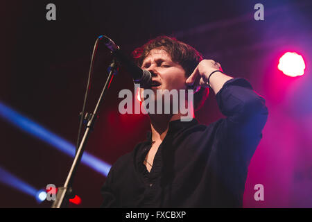 Manchester, UK. 14th April, 2016. English five-piece band from Essex, Nothing But Thieves (Conor Mason, Joe Langridge-Brown, Dominic Craik, James Price and Philip Blake), perform at the O2 Ritz in Manchester on their headline UK tour, 2016, after supporting Muse on their UK tour of 2016 Credit:  Myles Wright/ZUMA Wire/Alamy Live News Stock Photo