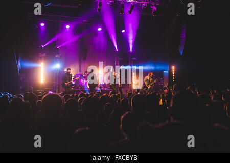 Manchester, UK. 14th April, 2016. English five-piece band from Essex, Nothing But Thieves (Conor Mason, Joe Langridge-Brown, Dominic Craik, James Price and Philip Blake), perform at the O2 Ritz in Manchester on their headline UK tour, 2016, after supporting Muse on their UK tour of 2016 Credit:  Myles Wright/ZUMA Wire/Alamy Live News Stock Photo