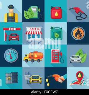 gas station icons set collection design vector Stock Vector Image & Art ...