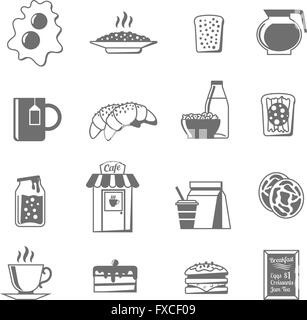 Bacon Icons Black & White Flat Design Circle Set Big Stock Vector Image ...