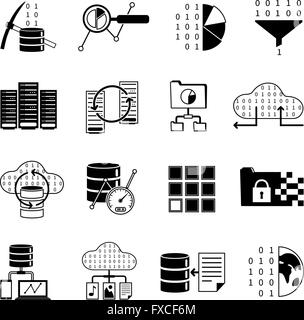 Sql Database Collection Elements Icons Set Vector Stock Vector Image ...