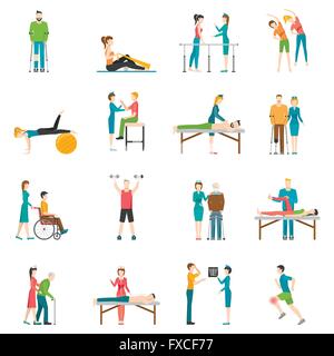 Physio Physiotherapy and Rehabilitation Treatment Stick Figure ...