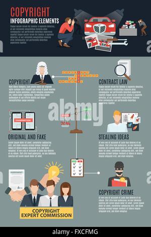 Copyright Compliance Infographic Elements Stock Vector
