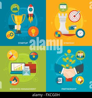 Entrepreneurship 2x2 Design Concept Stock Vector