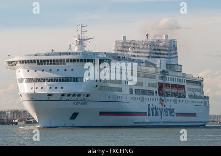 Pont-Aven on departure from Portsmouth, UK. Stock Photo