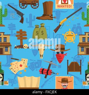 Cowboy Seamless Pattern Stock Vector