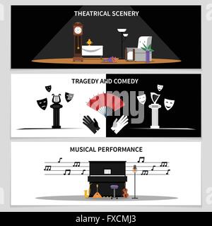 Theatre Banners Set Stock Vector