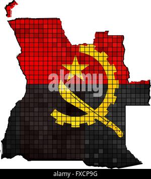 Angola map with flag inside Stock Vector