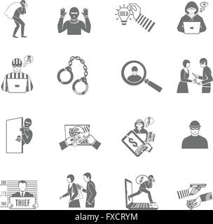 Robbery. Black symbol on white background. Simple illustration. Flat ...