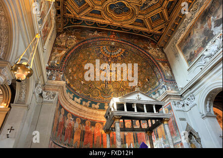 Interior of Basilica di San Clemente, historical, building, alley ...