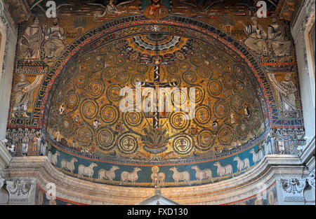 Italy, Rome, basilica di San Clemente, apse mosaics Stock Photo