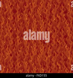 Seamless fire pattern. No transparency used. Basic (linear) gradients used. Stock Vector