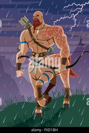Angry centaur. No transparency and gradients used Stock Vector Image ...