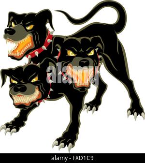 The three headed dog - Cerberus. Stock Vector