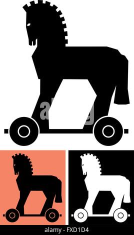 Stylized illustration of the Trojan horse. Stock Vector