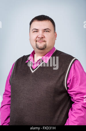 Businessman with overweight smiling Stock Photo