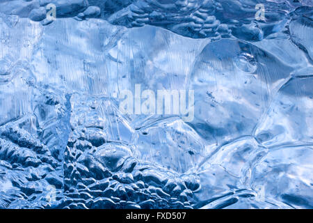 Close up of transparent Arctic blue ice structure Stock Photo