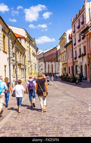 Tourists in Kanonicza street in Krakow, Poland Stock Photo