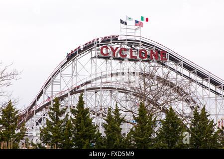 Cyclone roller coaster, Coney Island, Brooklyn, New York City, United States of America. Stock Photo