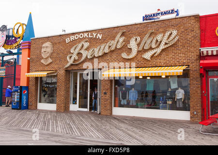 Brooklyn Beach shop, Coney Island boardwalk, Brooklyn, New York, United States of America. Stock Photo