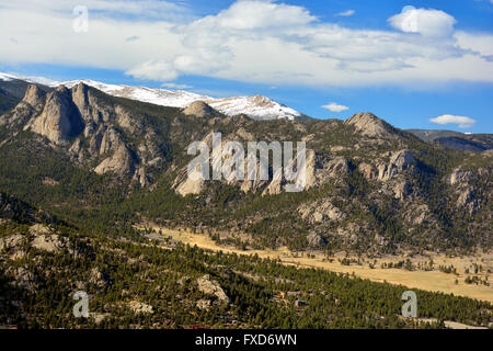 Lumpy Mountain Ridge with Giant Rock Outcroppings and Snow Stock Photo ...