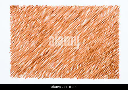 brown marker doodles on white paper background Stock Photo
