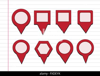 map pointers mapping pins icon Stock Vector