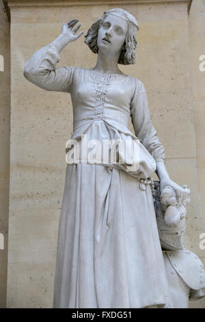 Joan of Arc (1412-1431) listening to her voices. Marble, 1852. By