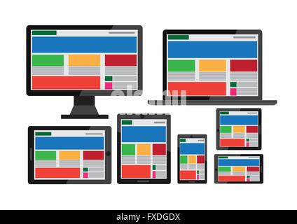Responsive web design illustration Stock Vector