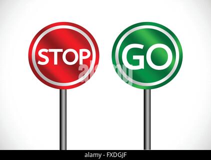 Stop and Go sign in illustration Stock Vector