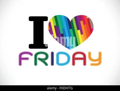 i love friday font signs Ideal design Stock Vector