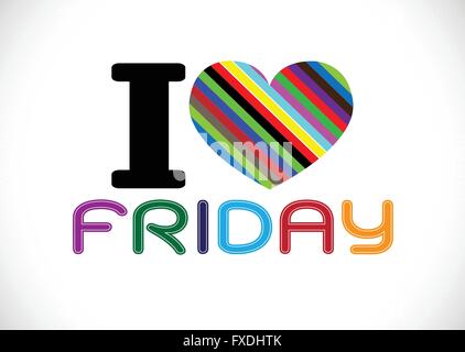 i love friday font signs Ideal design Stock Vector